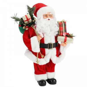 42cm jul stående santa claus ornament dekoration figurine samling stof ferie festival xmas plys custom vare