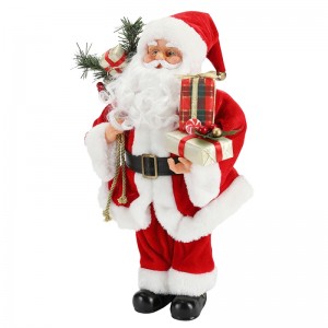 42cm jul stående santa claus ornament dekoration figurine samling stof ferie festival xmas plys custom vare