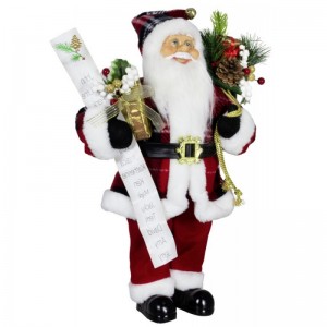 80 cm Juledekoration Santa Claus Gave Bag Navn Liste Pine Cone Ornament Xmas Legetøj til Home Navidad Holiday Party Display