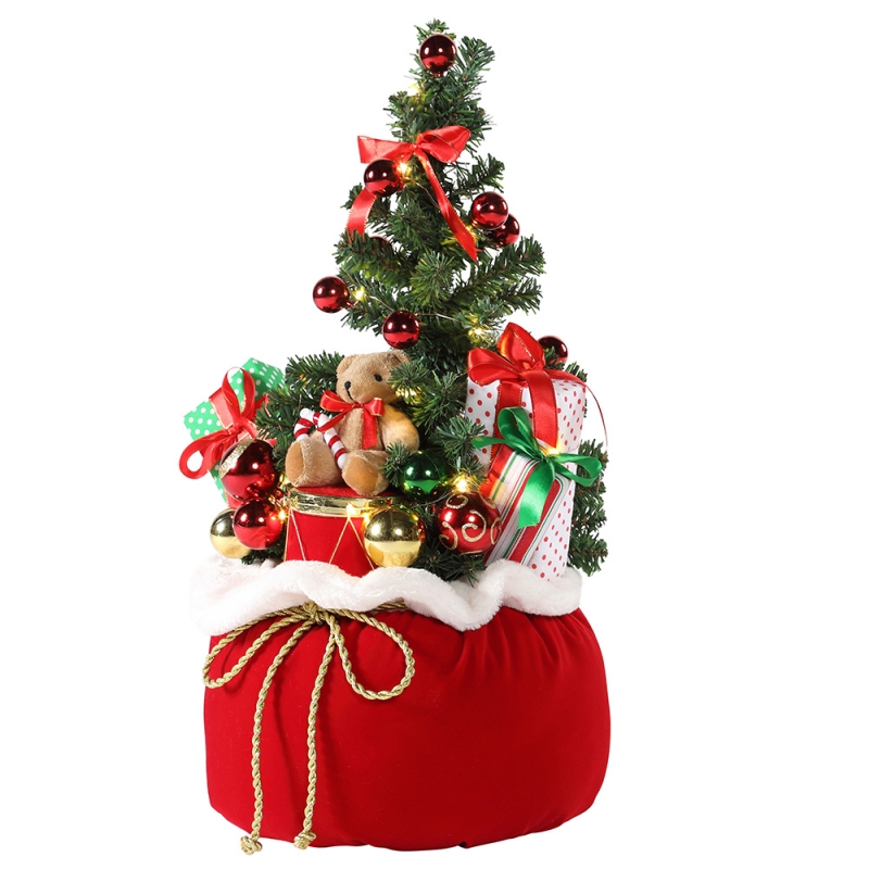 60cm juletræne hjem skærm gaver taske led ferie ornament dekoration figurine fest samling juletræ lamper