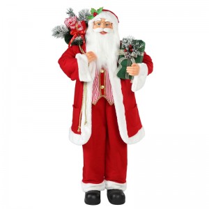 30 ~ 110cm Jul Stående Santa Claus med gavepose Ornament Dekoration Traditionel Holiday Figurine Collection Xmas Series