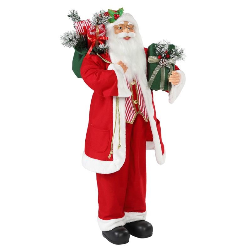 30 ~ 110cm Jul Stående Santa Claus med gavepose Ornament Dekoration Traditionel Holiday Figurine Collection Xmas Series