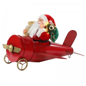 80cm julemusik animeret santa claus siddende rød plan dekoration figur classic ferie ornament gaver samling