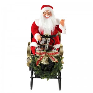 80cm animeret jul bil santa claus med belysning musikalske ornament dekoration ferie figur collection traditionelle xmas