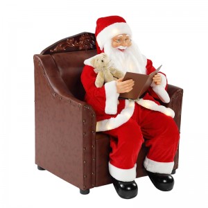 80cm sofa santa claus med belysning musikalske ornament jul dekoration ferie figurine samling traditionelle xmas