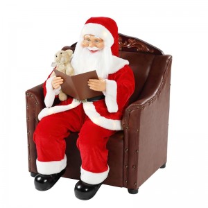 80cm sofa santa claus med belysning musikalske ornament jul dekoration ferie figurine samling traditionelle xmas