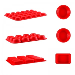 Runde rektangulære silikone muffin pan forme, bagning forsyninger