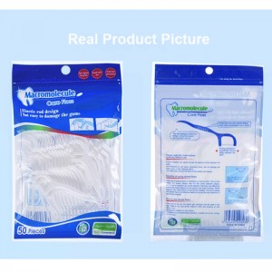 Effektiv rengøring Privat label Høj kvalitet 50 stk Dental Floss Pick OEM Bag Pakning Dental Floss