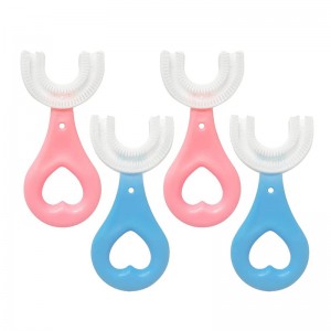 Fabriksforsyning, Manuel tandbørste til børn, Silikone U-form Oral Care Rengøringsbørste, Baby Tooth Cleaner