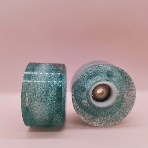 Tilpasset quad skate hjul gennemsigtigt PU Materiale Glitter Pulver med LED