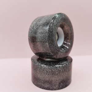 Tilpasset quad skate hjul gennemsigtigt PU Materiale Glitter Pulver med LED