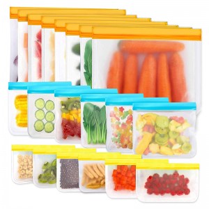 Tilpassede engros genanvendelige lagerposer, BPA Free Silicone Food Tasker