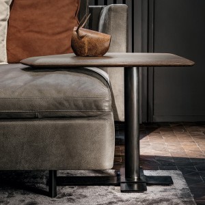 Moderne valnød massivt træ sofabelift multifunktionshøjde justerbar sofa side bord