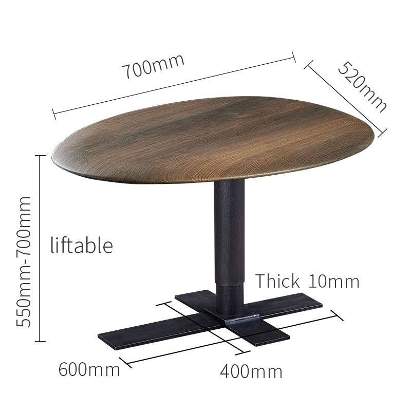 Moderne valnød massivt træ sofabelift multifunktionshøjde justerbar sofa side bord