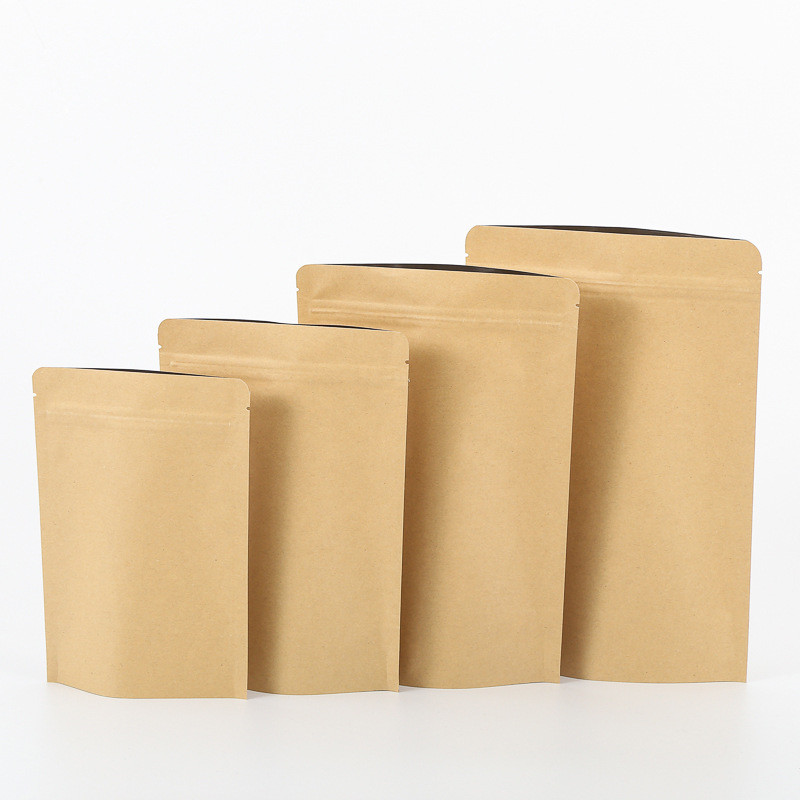 Kraft Paper lynlås Stand up taske