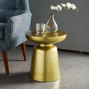 Bronze Metal Nordic Round Sidebord Moderne til stue Home Furniture