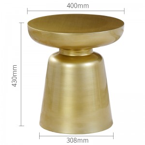 Bronze Metal Nordic Round Sidebord Moderne til stue Home Furniture