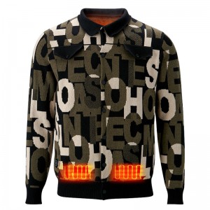 Spotty stil frakke til mænd, genopladeligt batteri opvarmet tøj frakke