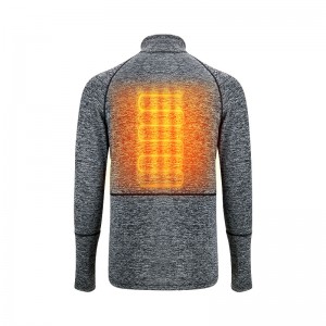 Letvægt opvarmet under tøj, grå opvarmet undertøj med batteristrøm