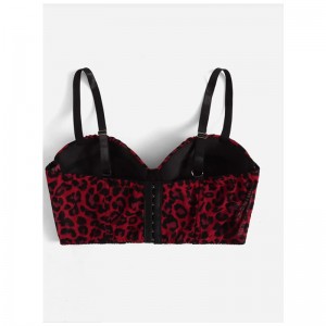 Plus leopard ruched bust underwire bh
