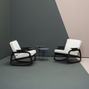 Fransk træ ramme stof enkelt sofa arm stol moderne lounge accent stole til stue møbler