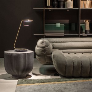 industrielle udendørs glasfiber skål form ende bord center runde moderne sofabord sæt stole møbler