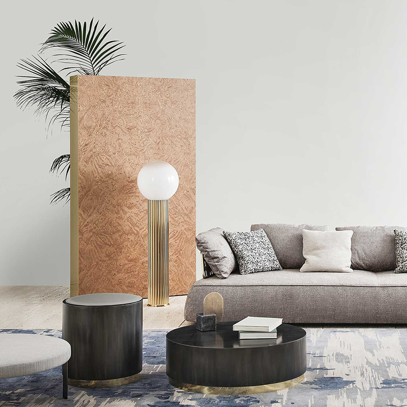 Italiensk design Moderne luksus rustfrit stål sofabord runde side bord til stue møbler