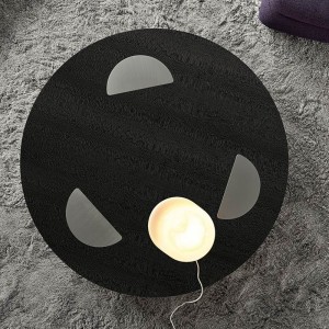 italiensk design rustfrit stål ben stort luksus sort glas runde sofabord moderne til stue møbler