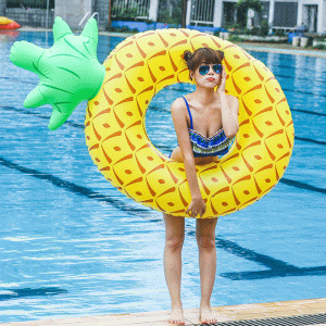Oppustelig ananas svømning, bærbar flyde til pool, vandtil for voksne og børn