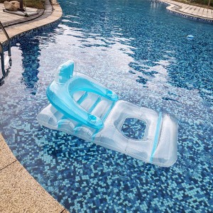 Oppustelig vand sofa tilbage, gennemsigtig flydende seng pool, skydning rekvisitter fritid oppustelig hvilestol til fest
