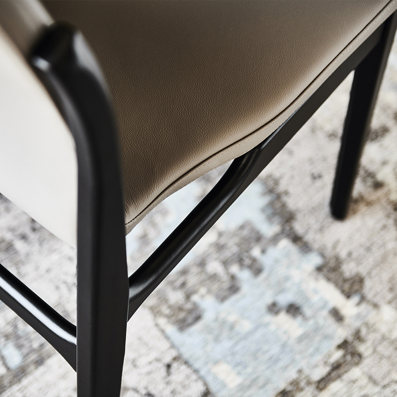 Hjemmemøbler spisestue stole sæt 6 stole træ læder luksus moderne spisestol