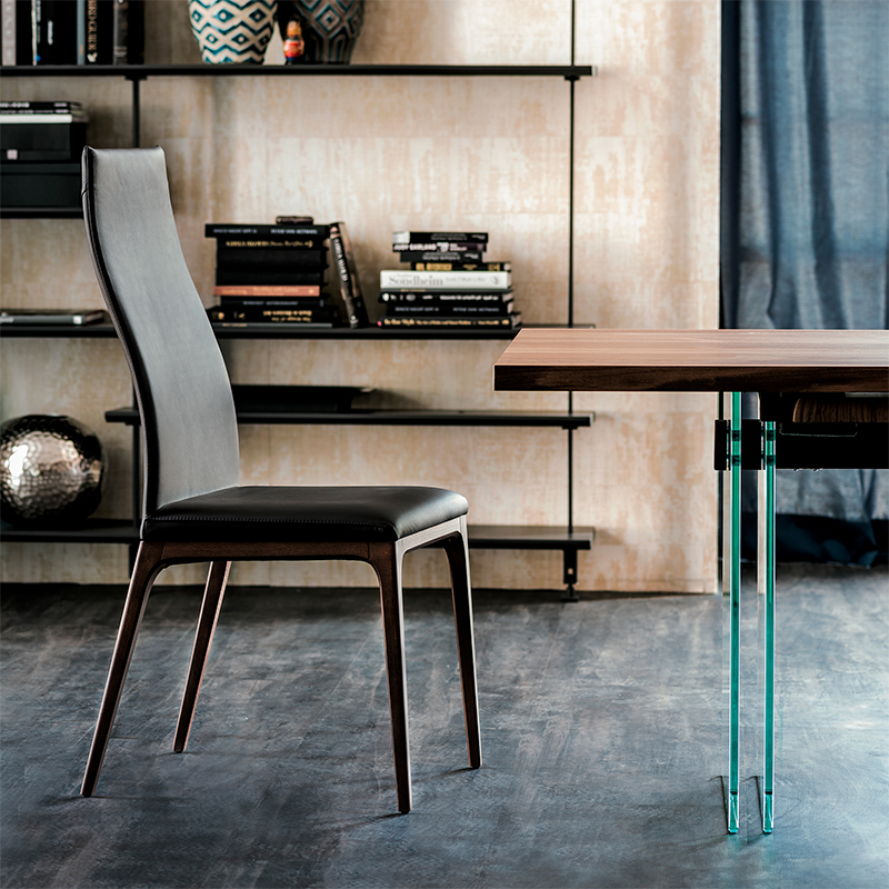 Hjemmemøbler spisestue stole moderne læder høj ryg spisestol luksus italiensk