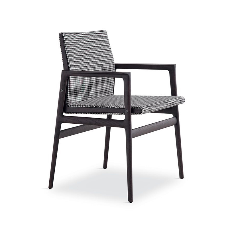 nordisk sort ben massivt træ stol spisestue stof moderne spisestole med arme