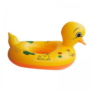 Børns karton svømmende ring legetøj, PVC Yellow Duck oppustelig vandtur til børn