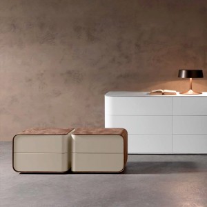 brunt lædernatbord mini lille moderne luksus rund sengebord smal