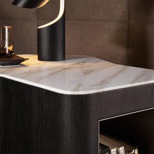 Soveværelsesmøbler Træbed omnatbord med skuffer Brystkabinet Valnød eller hvid