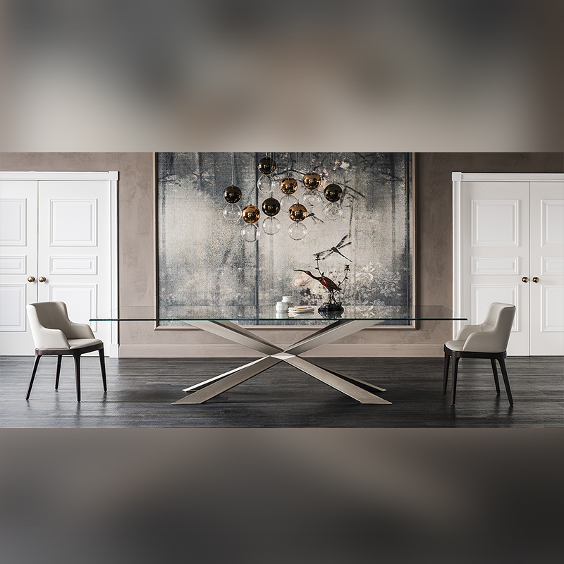 Italiensk design metalben lange moderne rektangulære sintrede sten spisebord 10 sæder