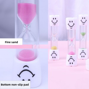 Børn tandbørste timer smilende sandtimer timeglas dekorative ornamenter tænder smilende ansigt timer børn kreative sand timer gaver