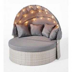 Steel&Wicker Sunbed Set med lys