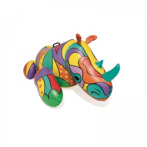 Popkultur Rhino oppusteligt sommerfest vand legetøj ride-on float med tunge håndtag