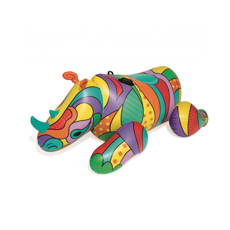 Popkultur Rhino oppusteligt sommerfest vand legetøj ride-on float med tunge håndtag