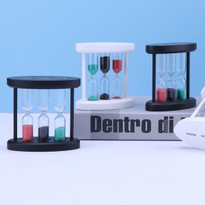 3 I 1 timeglas Træ glas sand timer til køkken madlavning europæisk kreativ træ metal roterende timeglas timer