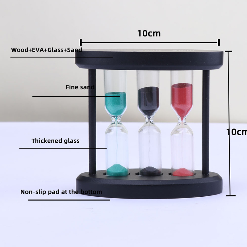 3 I 1 timeglas Træ glas sand timer til køkken madlavning europæisk kreativ træ metal roterende timeglas timer