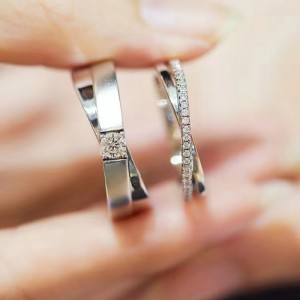 Sterling sølv 925/18k/14k/10k guld med moissanit/ægte diamantforlovelsesring