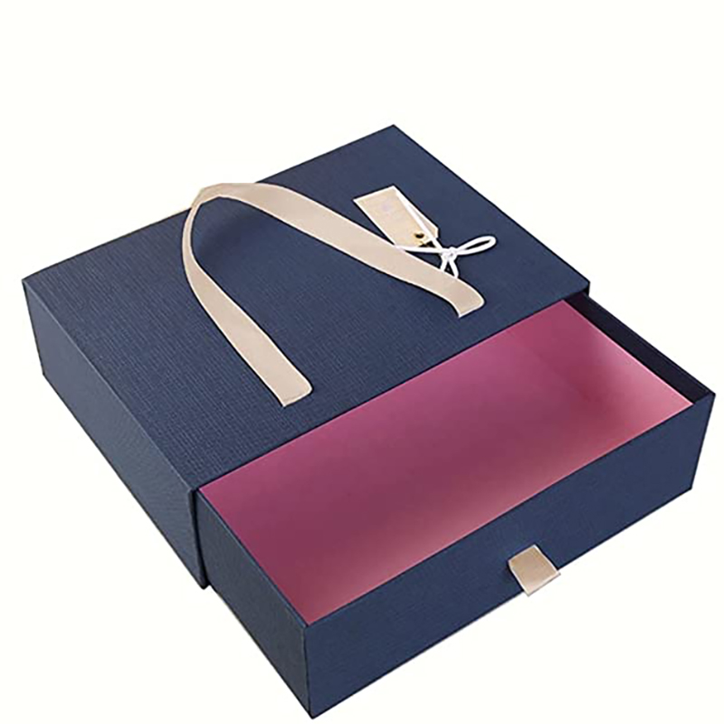 Parentco Gift Box-nuværende kasse med låg glide ud- elegant lille gaveæske-genanvendelig gaveæske til gaver, bryllup, jubilæum, baby shower, chokolade&mere- let åben&tæt- mørkeblå