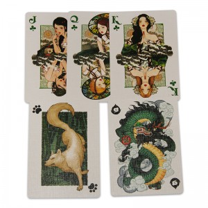 Blomsterskåret kort Tilpasset producent Magic Show Spillekort Tysk sort kernepapir Åben fan blomsterskåret præget spillekort