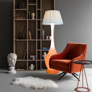 Morden stil gulvlys flerfarvet smart højttaler gulvlampe hjem stående lampe med batteri