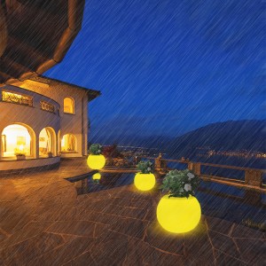 LED rund blomsterpotte udendørs have vandtæt græsplæne lys julebord landskab dekoration lampe stor genopladelig plantepotte gulvlampe