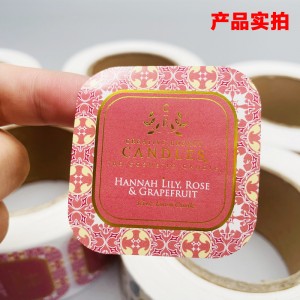 Farve bronzing gennemsigtig selvklæbende brugerdefineret varm sølv l0g0 coated papir rulle etiket klistermærke selvklæbende