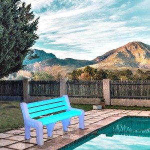 LED glødende parkbænke til udenfor, PE plastbatteri drevet havebænk, vinterhave, gårdhave, græsplæne eller havesæde, kan bære 600 kg